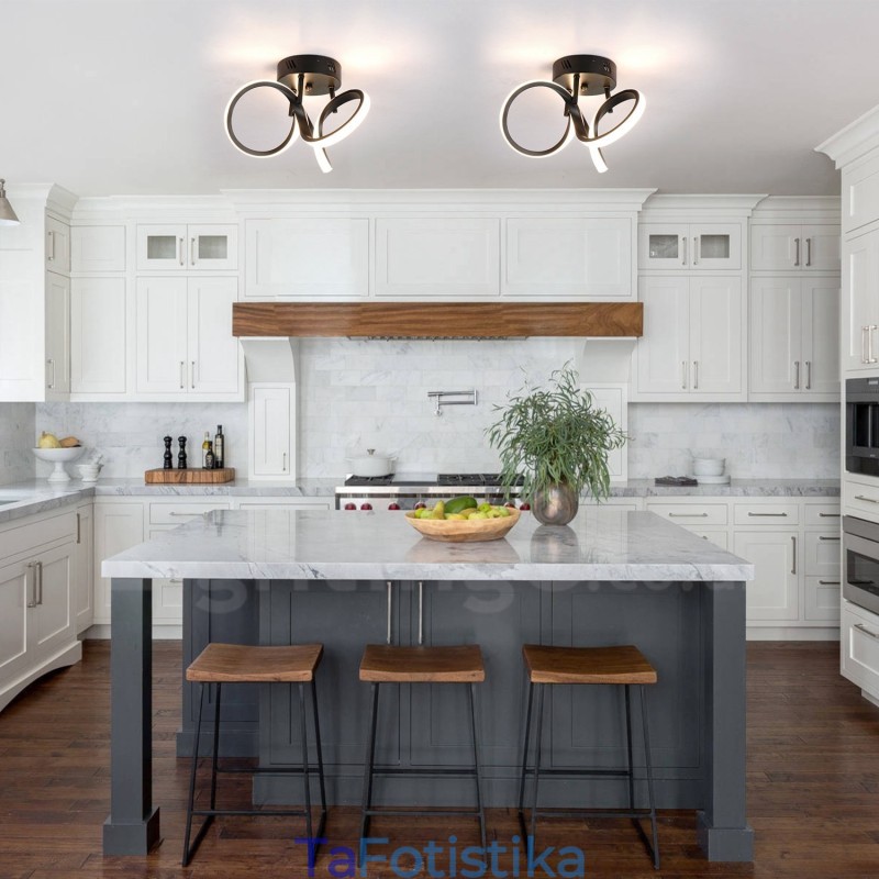 Triac Switch Dimmable Μαύρο Μοντέρνο Μοντέρνο Σκανδιναβικό Φανάρι Στρογγυλής οροφής Flush Mount