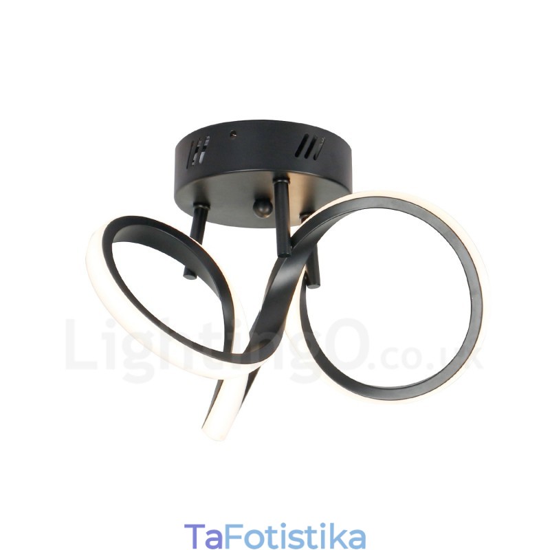 Triac Switch Dimmable Μαύρο Μοντέρνο Μοντέρνο Σκανδιναβικό Φανάρι Στρογγυλής οροφής Flush Mount