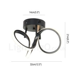 Triac Switch Dimmable Μαύρο Μοντέρνο Μοντέρνο Σκανδιναβικό Φανάρι Στρογγυλής οροφής Flush Mount
