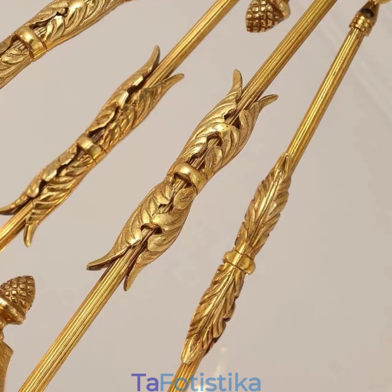 Πολυτελές Γαλλικό Φωτιστικό Πολυέλαιος Ολο Χάλκινου Κρυστάλλου Φωτιστικό Τραπεζαρίας Πολυέλαιος