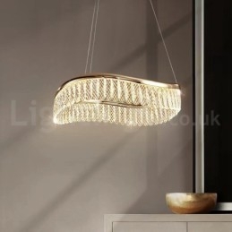 Τετράγωνο κρεμαστό φωτιστικό κρυστάλλου 1 2 δαχτυλίδια K9 Κρυστάλλινο φωτιστικό οροφής εσωτερικού χώρου