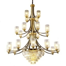 Πολυέλαιος Big Luxury Copper Crystal για 12+8+4 Light Holder