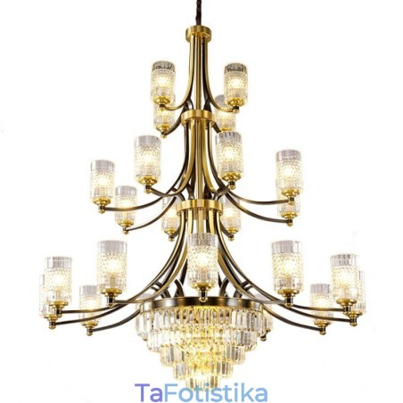 Πολυέλαιος Big Luxury Copper Crystal για 12+8+4 Light Holder Πολυέλαιος Big Luxury Copper Crystal για 12+8+4 Light Holder