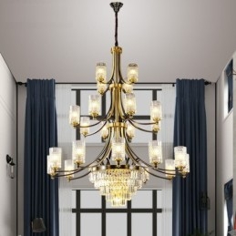Πολυέλαιος Big Luxury Copper Crystal για 12+8+4 Light Holder
