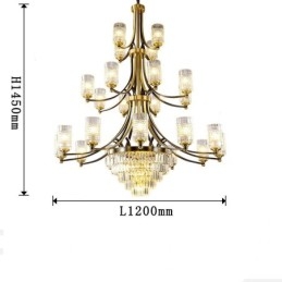 Πολυέλαιος Big Luxury Copper Crystal για 12+8+4 Light Holder
