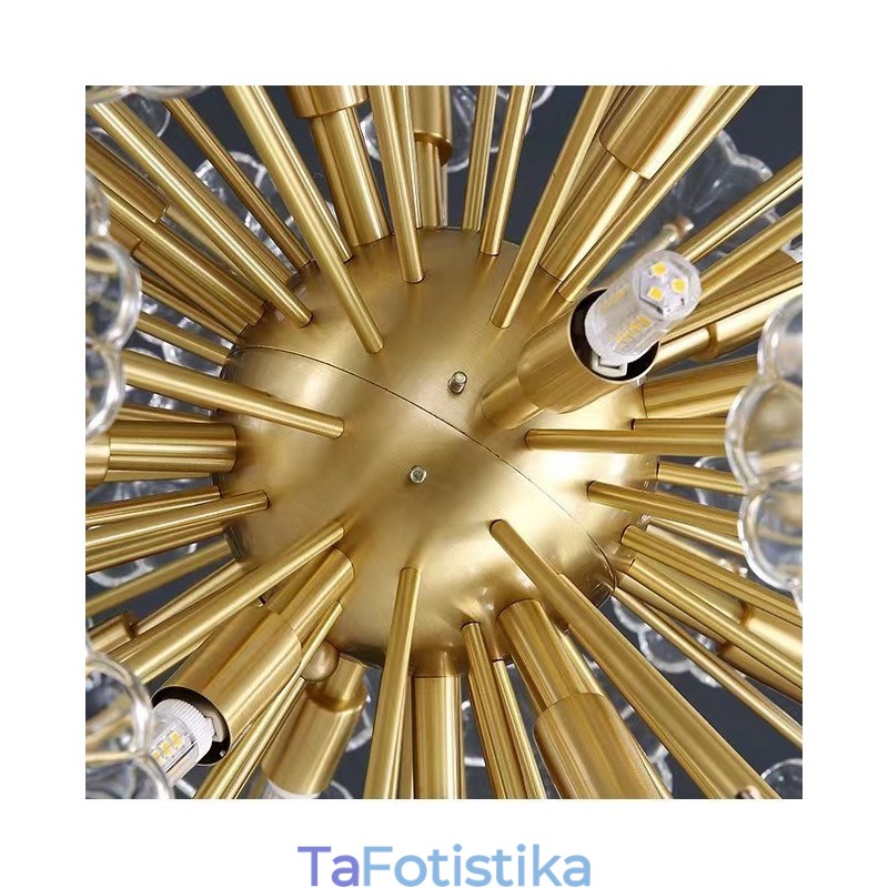 Φωτιστικό κρεμαστό κρύσταλλο πικραλίδας Nordic Spherical Brass
