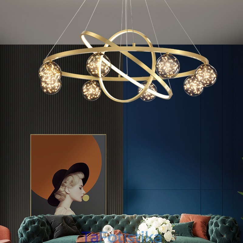 Nordic Modern Gold Circle Κρεμαστό Φωτιστικό