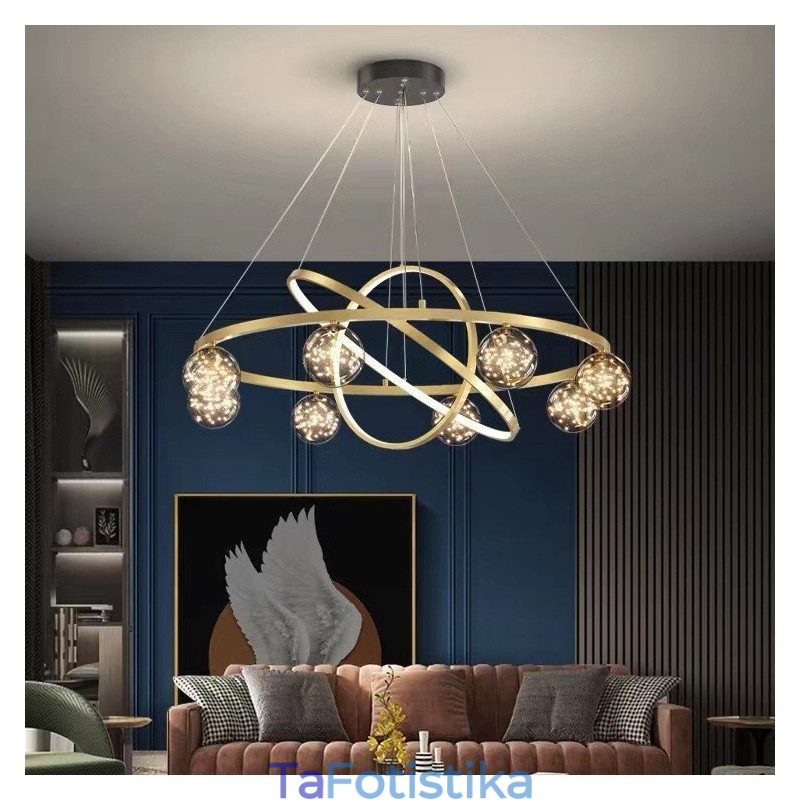 Nordic Modern Gold Circle Κρεμαστό Φωτιστικό