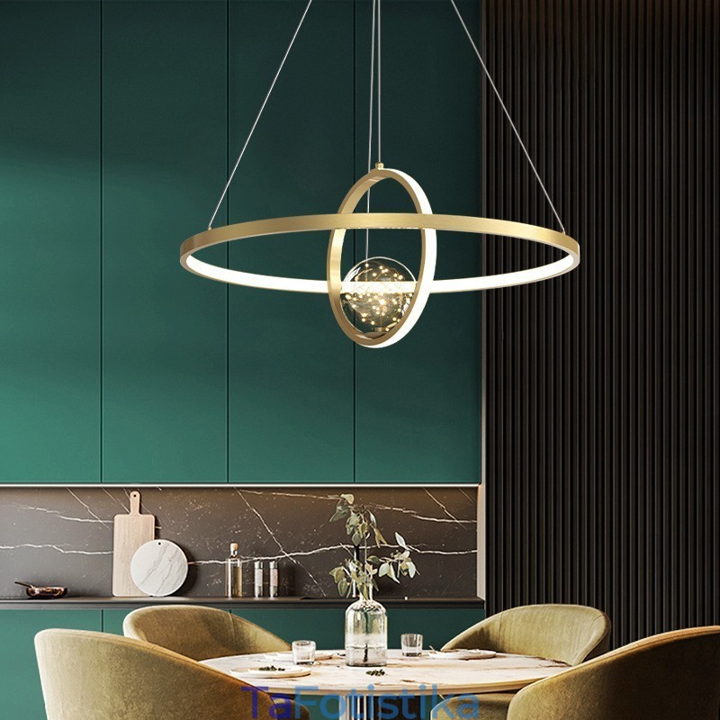 Nordic Modern Gold Circle Κρεμαστό Φωτιστικό