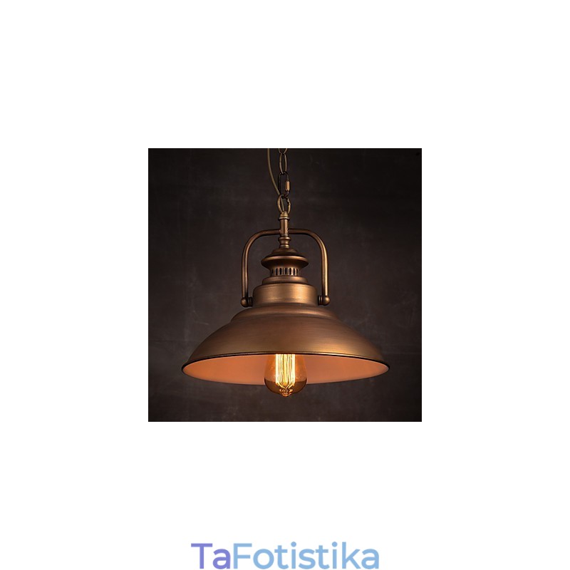 Ρετρό κρεμαστό φωτιστικό με μεταλλική σκιά ομπρέλας σε στυλ Old Factory