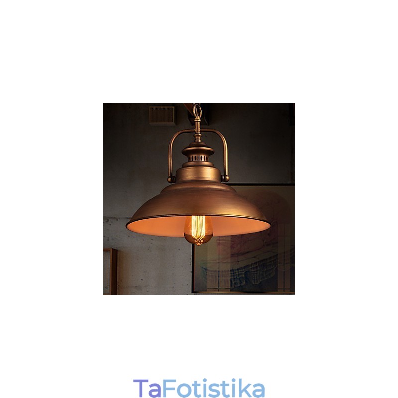 Ρετρό κρεμαστό φωτιστικό με μεταλλική σκιά ομπρέλας σε στυλ Old Factory