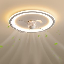 Nordic Round Ultra thin Silent Invisible Dimmable Flush Mounted Fan Light Light Full Spectrum Eye Protection