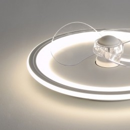 Nordic Round Ultra thin Silent Invisible Dimmable Flush Mounted Fan Light Light Full Spectrum Eye Protection