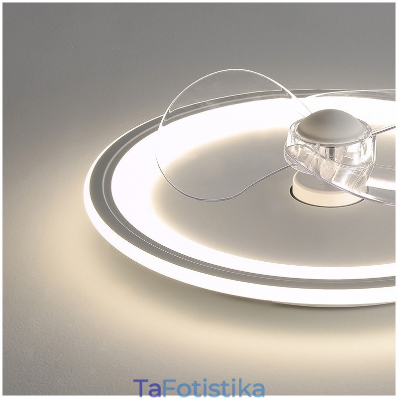Nordic Round Ultra thin Silent Invisible Dimmable Flush Mounted Fan Light Light Full Spectrum Eye Protection