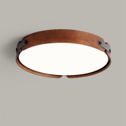 Φωτιστικό οροφής Nordic Round Simple Μαύρο ξύλο καρυδιάς χωνευτό