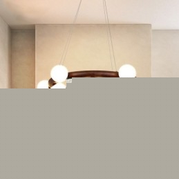 Nordic Ring Simple Κρεμαστός πολυέλαιος από μαύρο ξύλο καρυδιάς με αποχρώσεις φασολιού