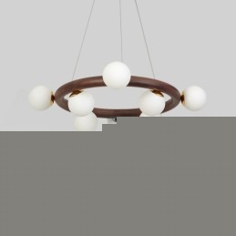 Nordic Ring Simple Κρεμαστός πολυέλαιος από μαύρο ξύλο καρυδιάς με αποχρώσεις φασολιού