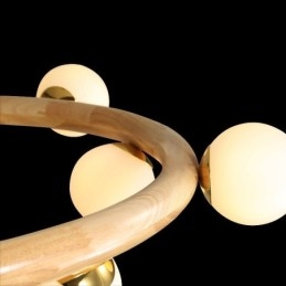Nordic Ring απλός μοντέρνος μενταγιόν πολυέλαιος από ξύλο με αποχρώσεις φασολιών