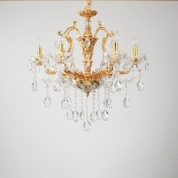 Πολυέλαιος 6 Light 8 Light Luxury Χρυσό Κρυστάλλινο Κερί