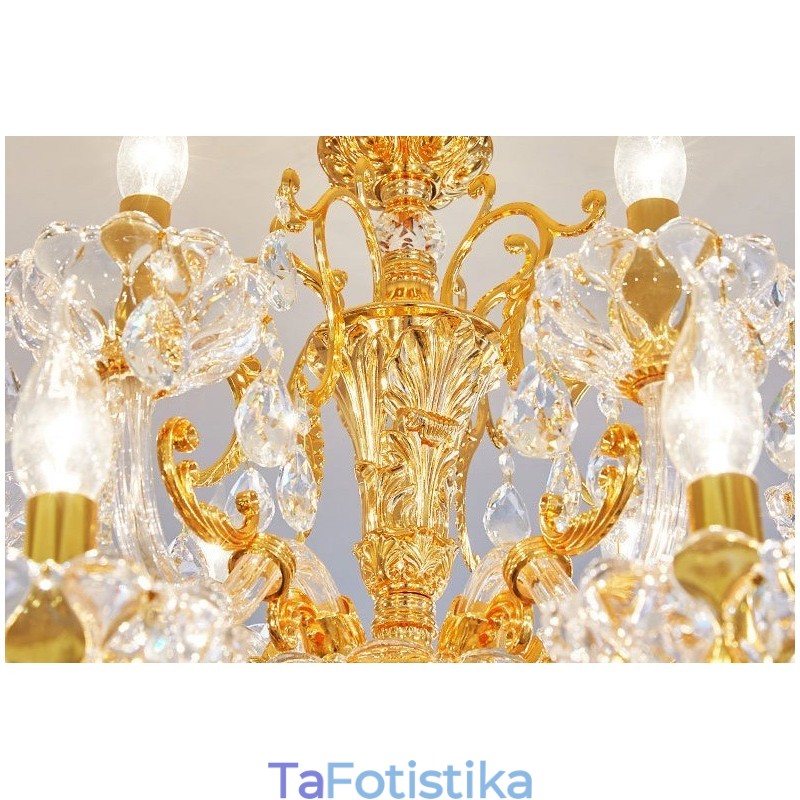 Πολυέλαιος 6 Light 8 Light Luxury Χρυσό Κρυστάλλινο Κερί