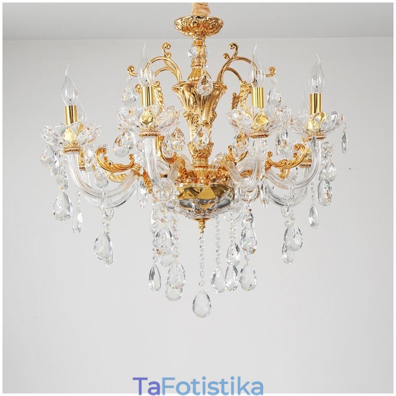 Πολυέλαιος 18 Light Two Tiers Luxury Χρυσό Χρώμα Κρυστάλλινο Κερί