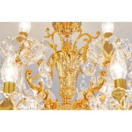 Πολυέλαιος 18 Light Two Tiers Luxury Χρυσό Χρώμα Κρυστάλλινο Κερί