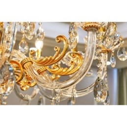 Πολυέλαιος 18 Light Two Tiers Luxury Χρυσό Χρώμα Κρυστάλλινο Κερί