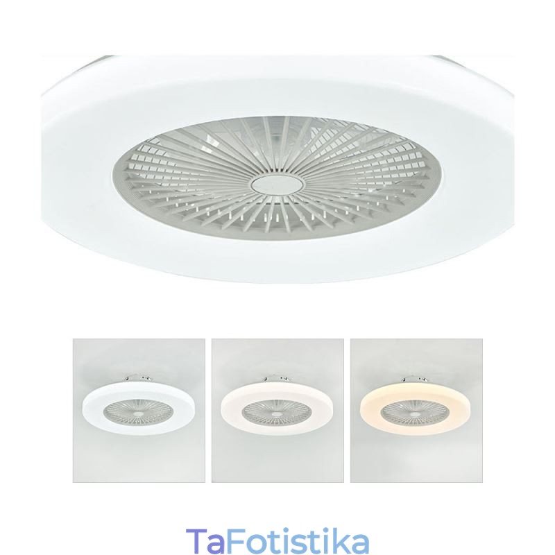 Φωτιστικό οροφής ανεμιστήρα Trichromatic Dimming Τηλεχειριστήριο 3 ταχυτήτων