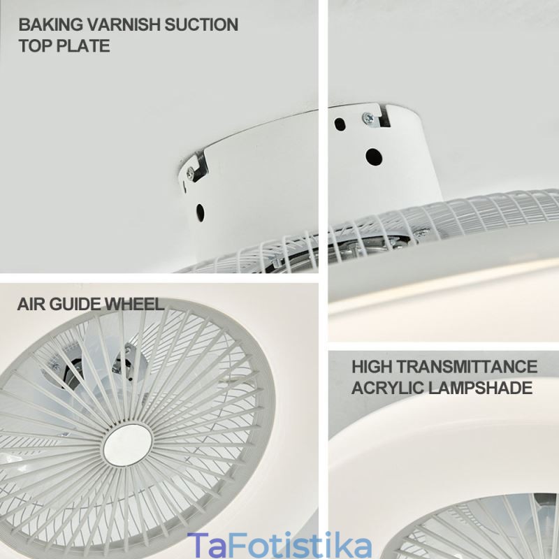 Φωτιστικό οροφής ανεμιστήρα Trichromatic Dimming με τηλεχειριστήριο 3 ταχυτήτων