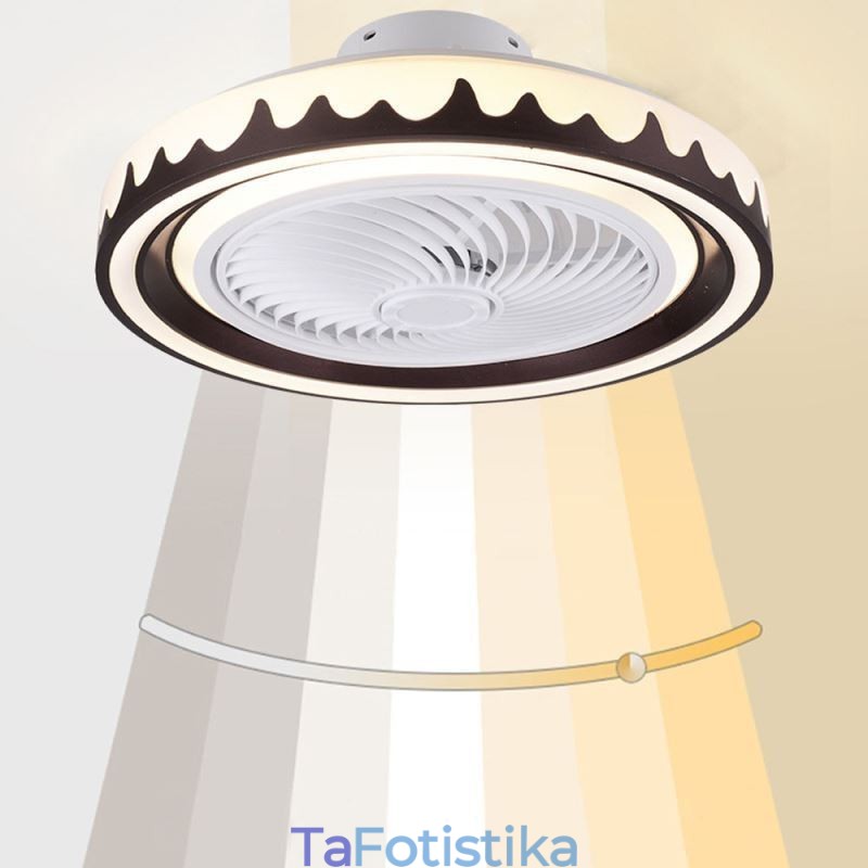 Στρογγυλό ανεμιστήρα οροφής φωτιστικό 3 ταχυτήτων με τηλεχειριστήριο