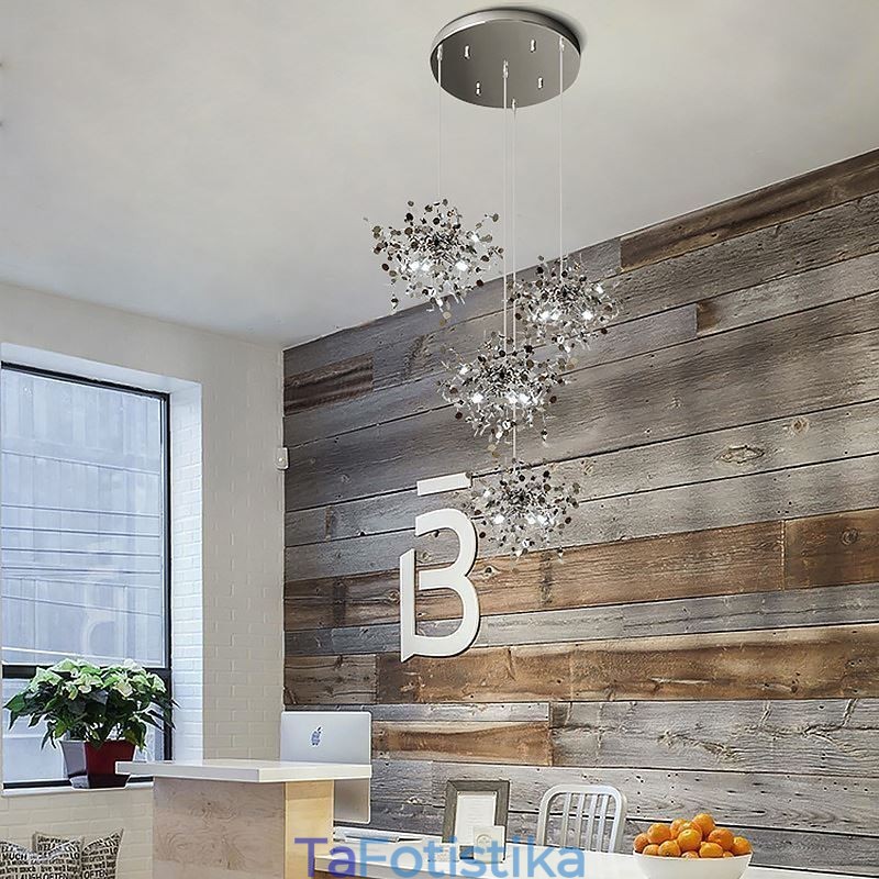 Sequin Chandelier Κρεμαστό Φωτιστικό από ανοξείδωτο ατσάλι Τραπεζαρία