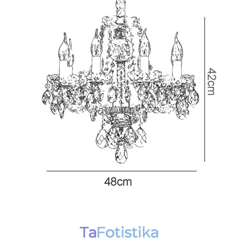 European Clear Crystal Chandelier Glass Light Body 8 Lights