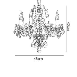 European Clear Crystal Chandelier Glass Lamp Body 8 Lights Χρυσό σώμα Φωτιστικό Οροφής