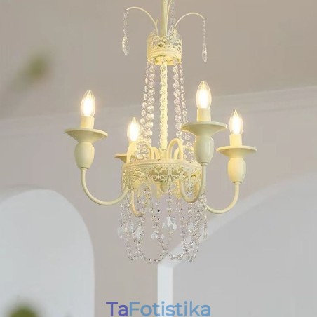 Nordic Crystal Chandelier Paint Craft Cream Φωτιστικό οροφής Nordic Crystal Chandelier Paint Craft Cream Φωτιστικό οροφής