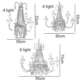 Nordic Crystal Chandelier Paint Craft Cream Φωτιστικό οροφής