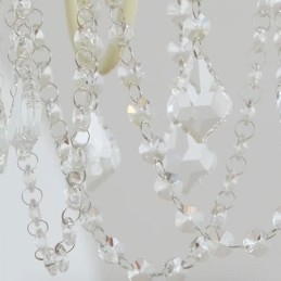 Nordic Crystal Chandelier Paint Craft Cream Φωτιστικό οροφής