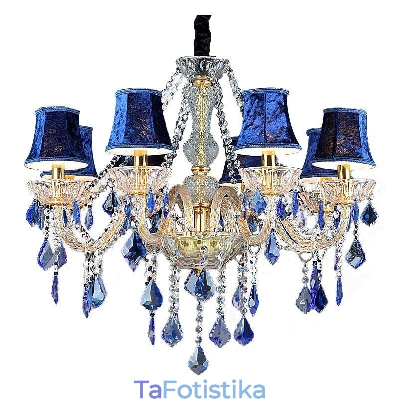 European Crystal Chandelier Πολυτελές μενταγιόν Ανοιχτό μπλε μενταγιόν