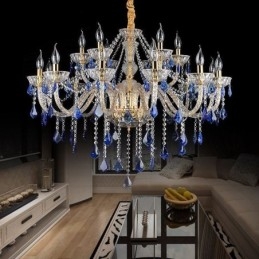 European Crystal Chandelier Πολυτελές μενταγιόν Ανοιχτό μπλε μενταγιόν