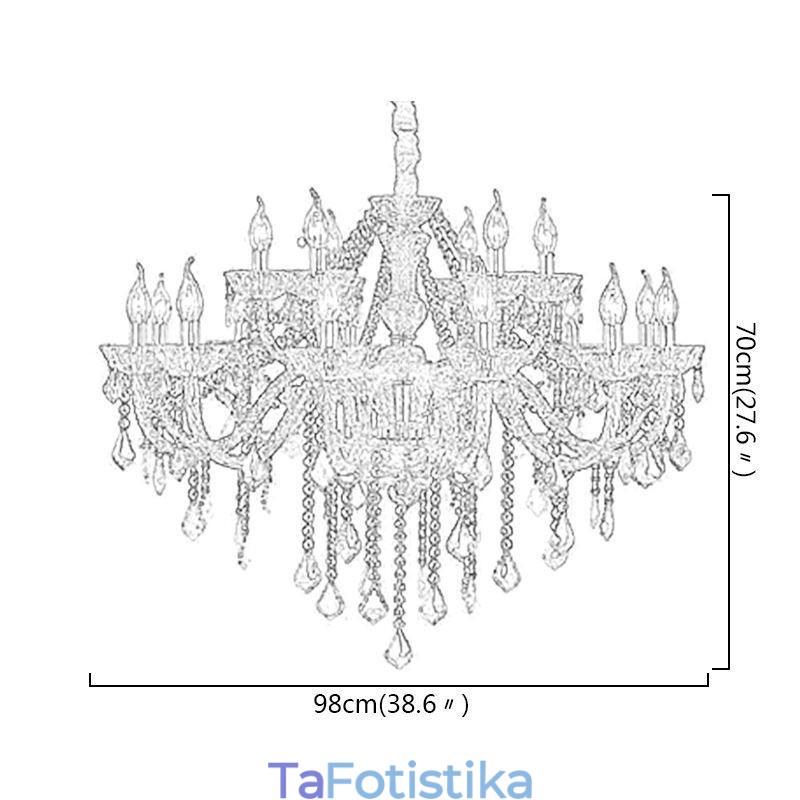 European Crystal Chandelier Πολυτελές μενταγιόν Ανοιχτό μπλε μενταγιόν