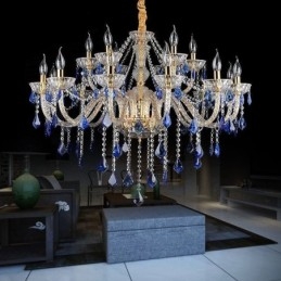 European Crystal Chandelier Πολυτελές μενταγιόν Ανοιχτό μπλε μενταγιόν