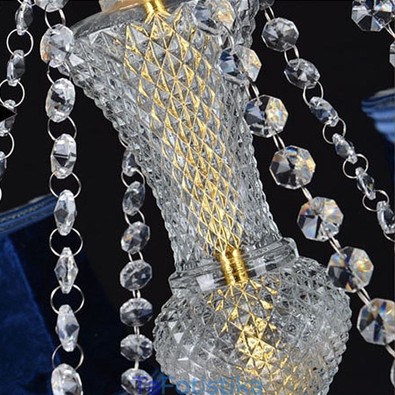 European Crystal Chandelier Πολυτελές μενταγιόν Ανοιχτό μπλε μενταγιόν