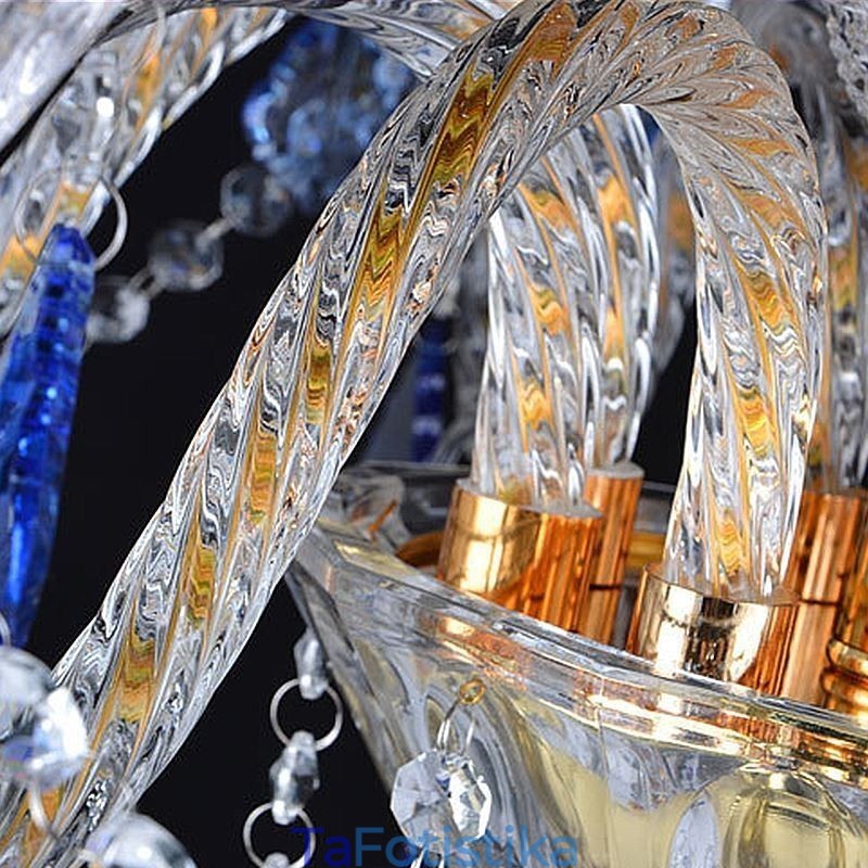 European Crystal Chandelier Πολυτελές μενταγιόν Ανοιχτό μπλε μενταγιόν