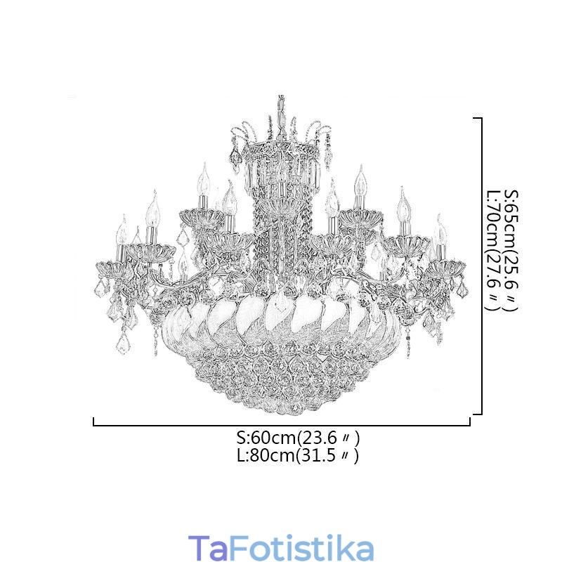 Μεγάλος Κρυστάλλινος Πολυέλαιος Ευρωπαϊκός Χρυσός Φωτιστικό Οροφής