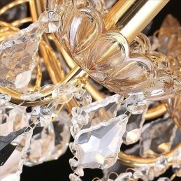 Μεγάλος Κρυστάλλινος Πολυέλαιος Ευρωπαϊκός Χρυσός Φωτιστικό Οροφής