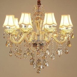 Crystal Chandelier Cognac Φωτιστικό Οροφής Luxury European