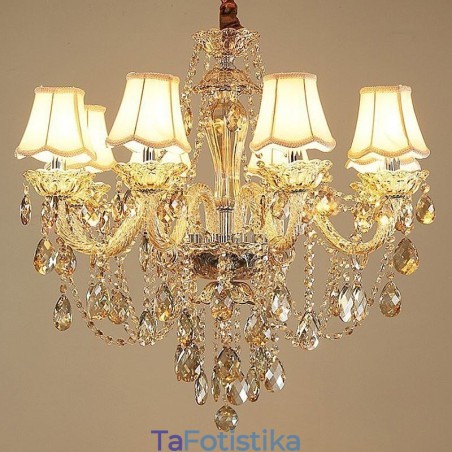 Crystal Chandelier Cognac Φωτιστικό Οροφής Luxury European Crystal Chandelier Cognac Φωτιστικό Οροφής Luxury European