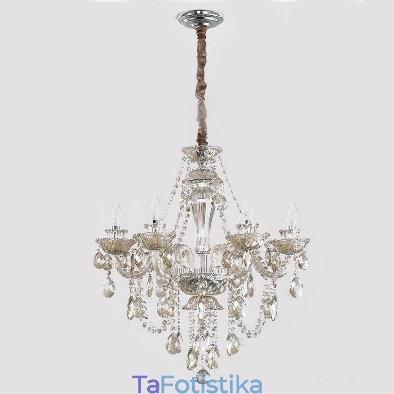 Crystal Chandelier Cognac Φωτιστικό Οροφής Luxury European