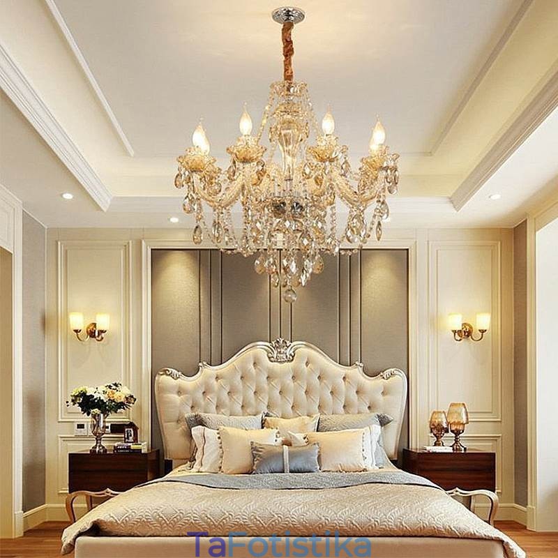 Crystal Chandelier Cognac Φωτιστικό Οροφής Luxury European