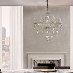 Crystal Chandelier Cognac Φωτιστικό Οροφής Luxury European