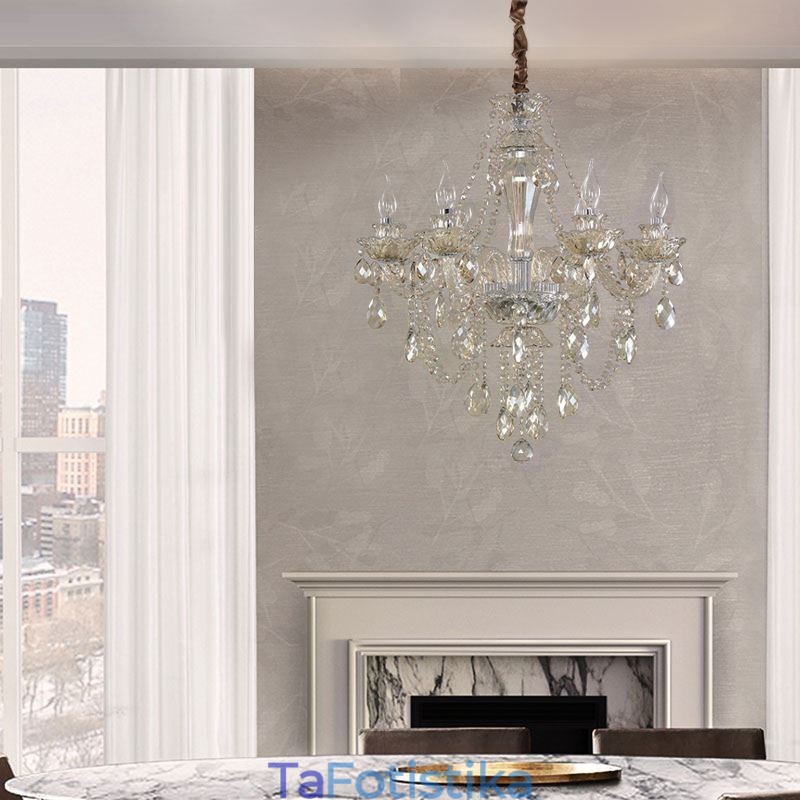 Crystal Chandelier Cognac Φωτιστικό Οροφής Luxury European